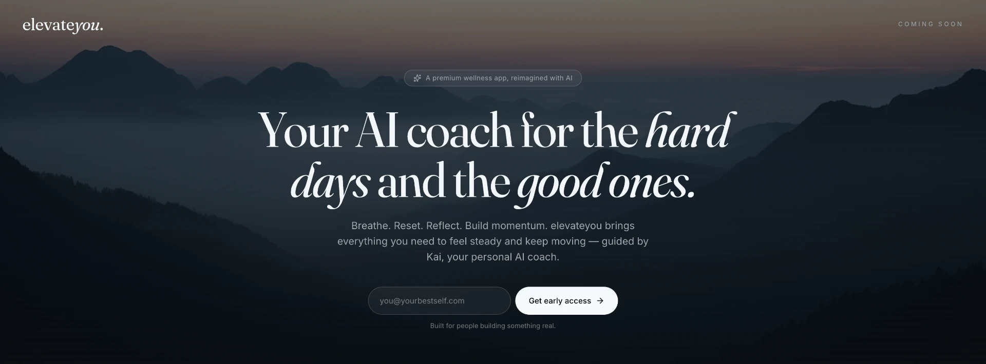 elevateyou AI wellness coaching app and website